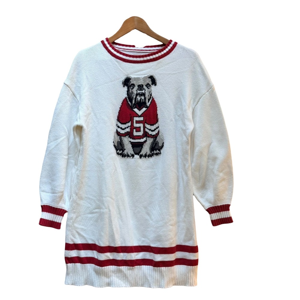 Porridge Dress Anthropologie Medium GA Bulldog Sweater Dress Game Day Collegiate